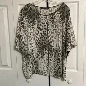 M&S Collection womans cream & gray blouse shirt top